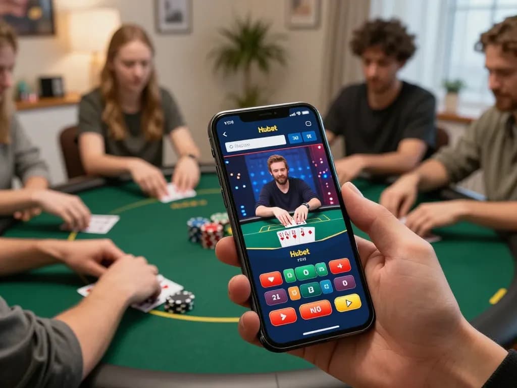 Players engaging in strategic poker gameplay using the Hubet app for an immersive online experience.