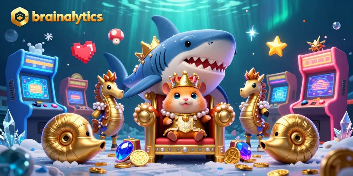 Engage with brainalytics in this vibrant 3D casino scene featuring a hamster king and arcade elements.