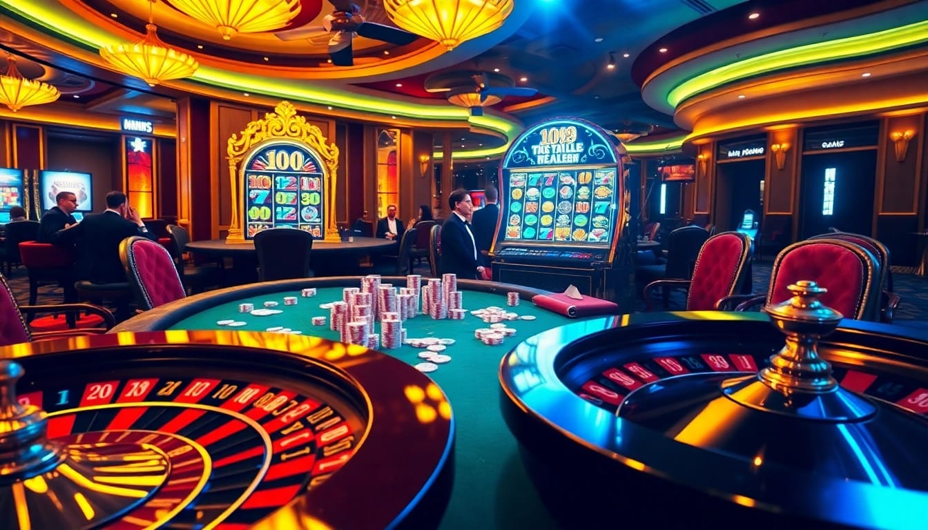 TG88 đăng nhập on a vibrant casino table with players engaging in poker and slots.