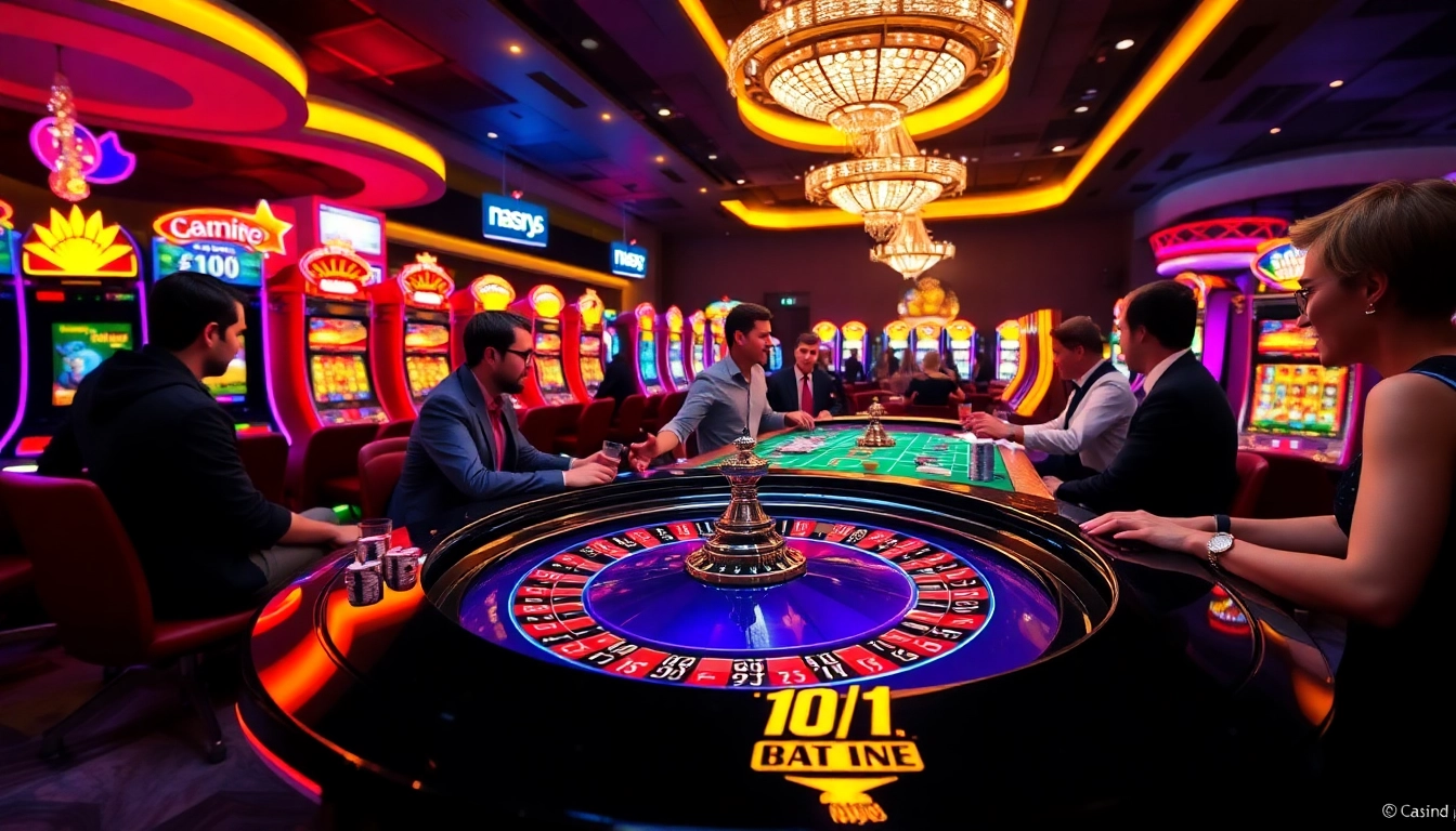 Menang di situs toto dengan suasana kasino yang meriah dan ramai.