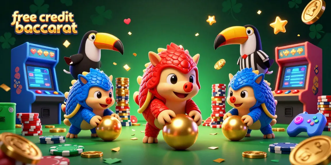 Engage in thrilling free credit baccarat as rival pangolins compete with golden coins and dynamic game elements.