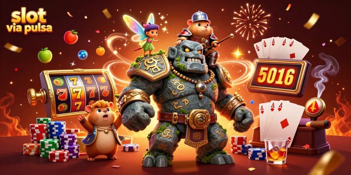Play exciting slots via pulsa with golden golems and magical characters at your online casino!
