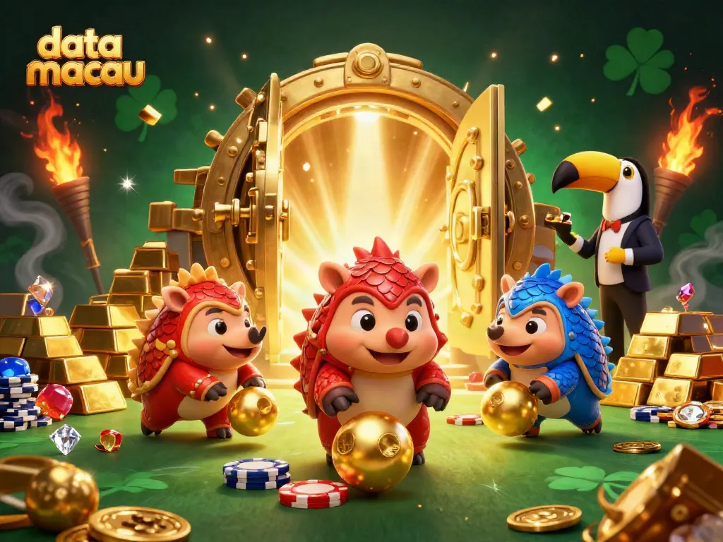 Data macau menunjukkan pangolins bertanding dengan koin emas di atas tumpukan chip poker yang megah