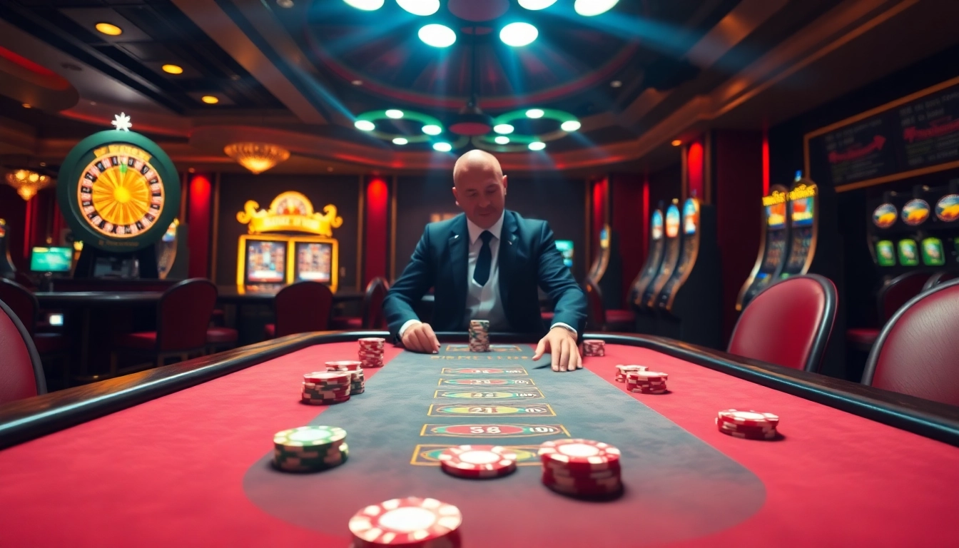 Engaging poker table scene showcasing the hidden wiki gambling strategies with luxury elements and vibrant atmospheres.