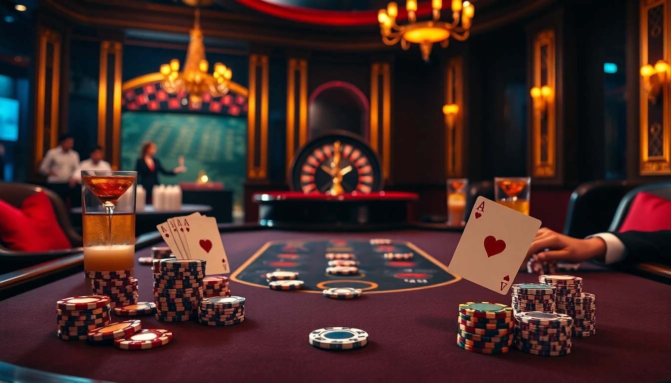 Experience the excitement of rr99 bet with vibrant poker chips and a winning hand at a luxurious casino table.