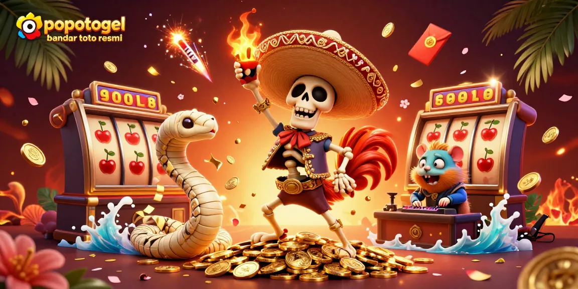 Experience the thrill of gaming with popotogel bandar toto resmi, featuring vibrant characters and exciting casino elements.