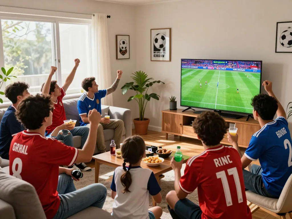 Exciting live football viewing with friends at home using Now Goal.
