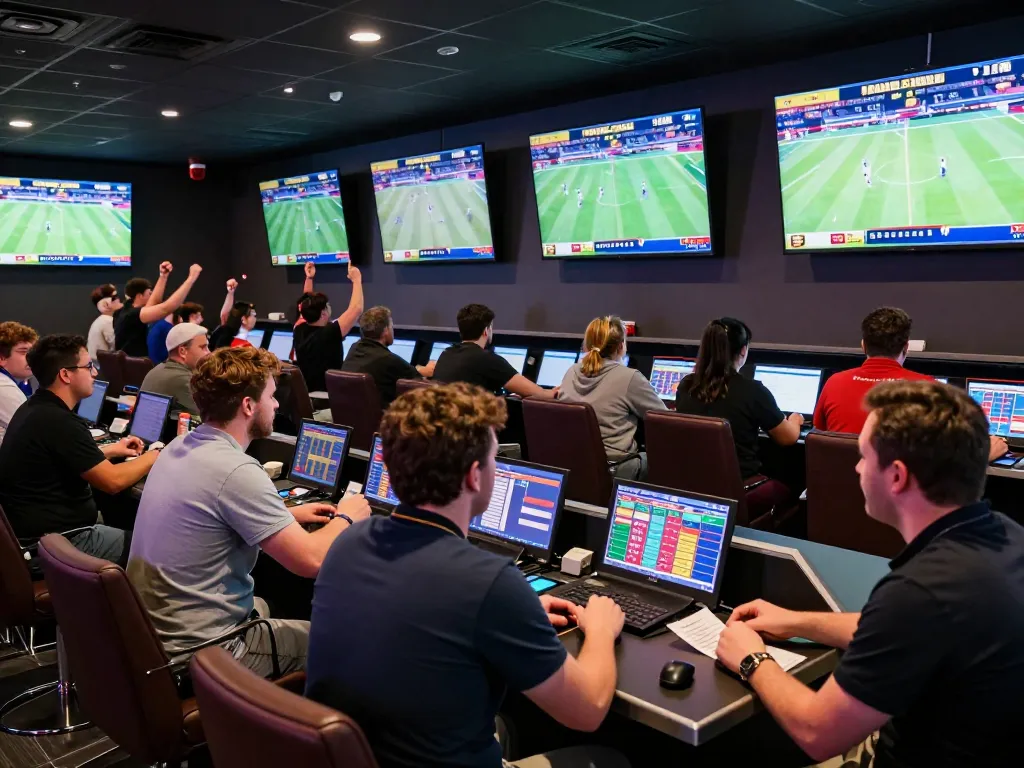 Betting excitement at a sportsbook where fans engage in VB88 betting action