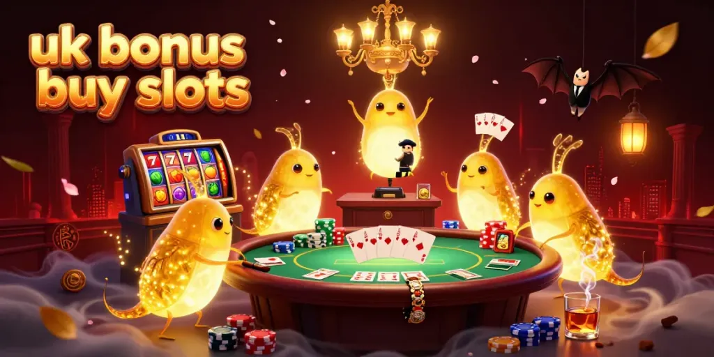 Engaging scene highlighting uk bonus buy slots with vibrant characters and casino elements illuminating the atmosphere.