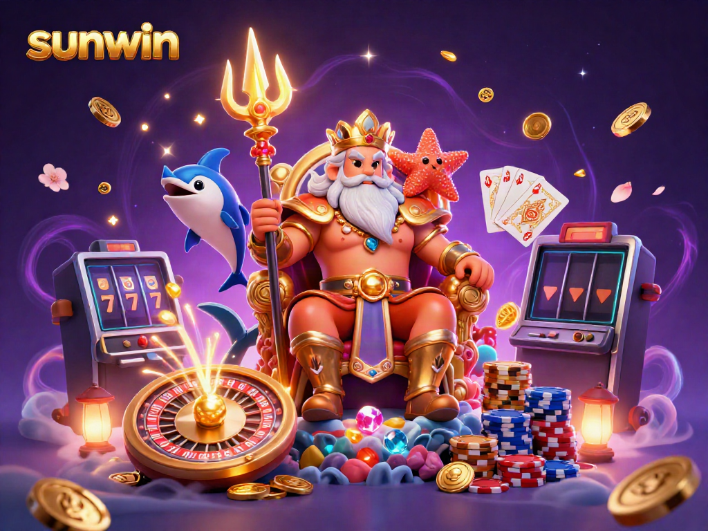 Experience the thrill of winning with Sunwin's vibrant casino games featuring Neptune and treasures