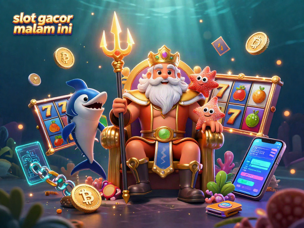 Menangkan slot gacor malam ini dengan ilustrasi 3D menakjubkan raja lautan dan simbol permainan