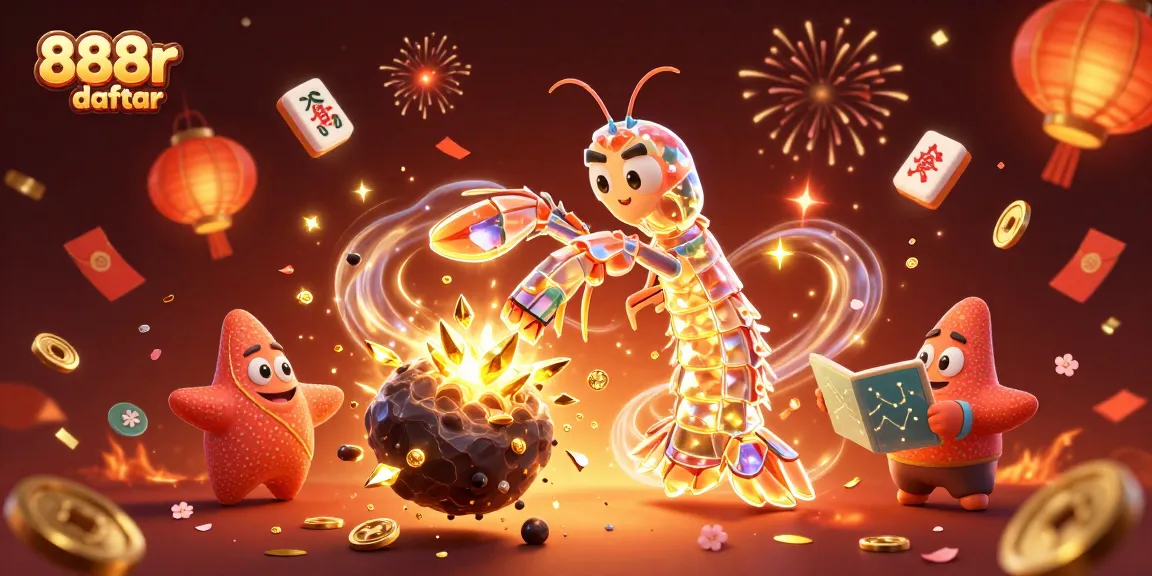 Experience the excitement of 888r daftar with vibrant samurai shrimp and gold treasures!