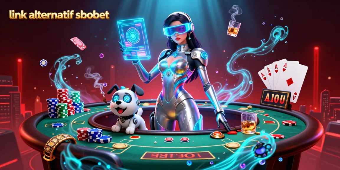 Place bets using link alternatif sbobet with a futuristic casino theme featuring vibrant gaming elements.