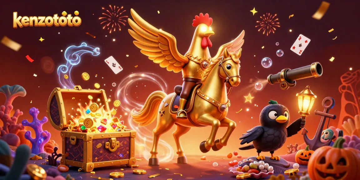 Experience kenzototo's thrilling casino adventure with golden roosters and treasure-filled excitement.