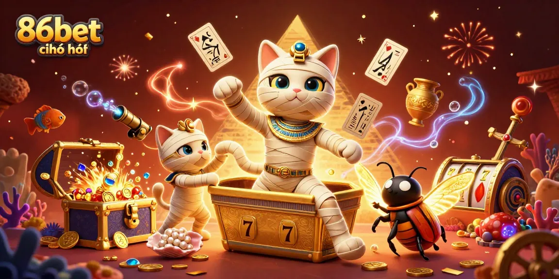 Win at 86bet chính thức with vibrant casino adventure featuring Egyptian themed characters