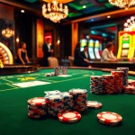 Players enjoying high-stakes gaming at bem88 casino, featuring vibrant roulette wheels and poker chips.