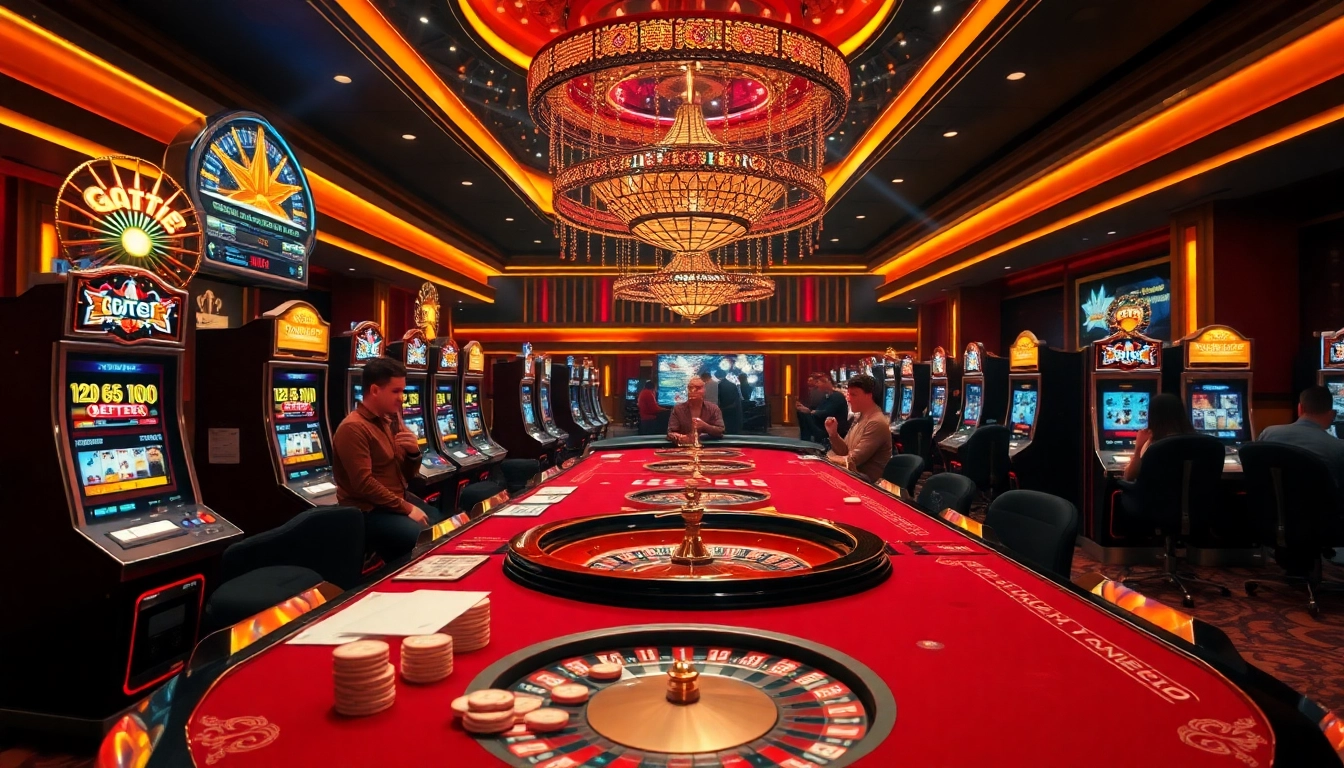 Situs11 daftar on a vibrant casino floor with players enjoying slot machines and table games.