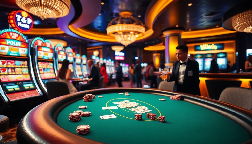 Experience the thrill of Kkwin at a luxurious casino table filled with chips and vibrant gameplay.