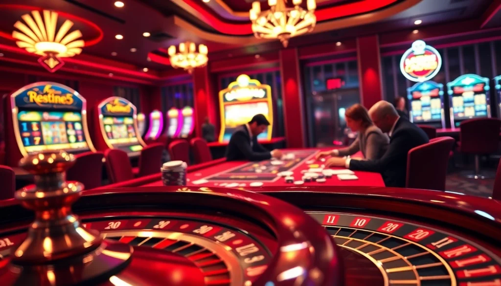 A dynamic poker game scene showcasing keonhacai5 excitement with high-stakes players and visible chips, embodying high-end gambling.