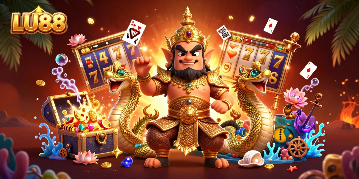Engage with LU88's vibrant slot gaming experience featuring rich characters and casino elements.