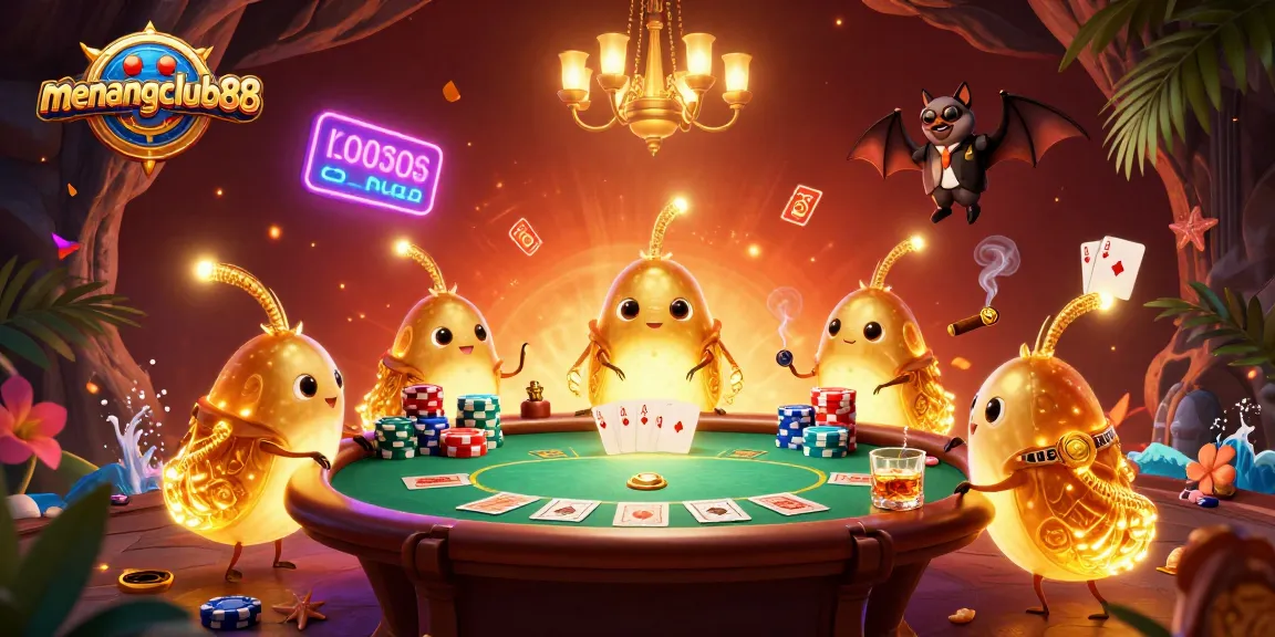 Experience the thrill of menangclub88 with glowworms lighting up a vibrant cave casino scene.